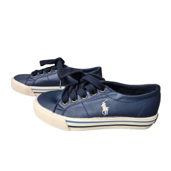 Polo Ralph Lauren Navy Blue Sneakers Boys size 12 - Picture 1 of 6